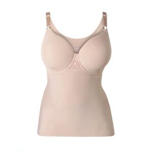 Shapeez Nude Tank Top Bra Tankee Seamless Shapewear Support Camisole Padded XL D
